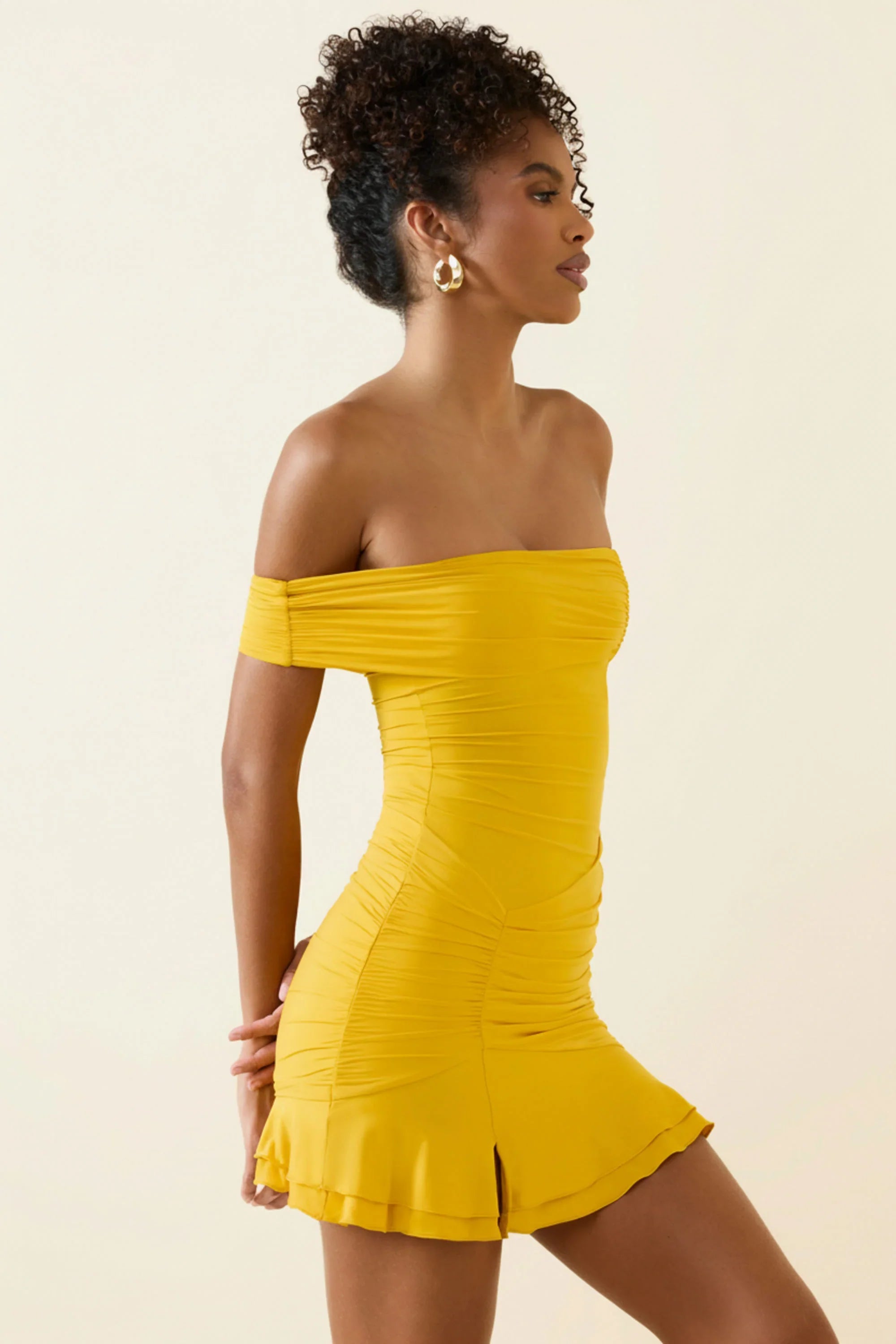 Ellie | Off-Shoulder Ruched Mini Dress