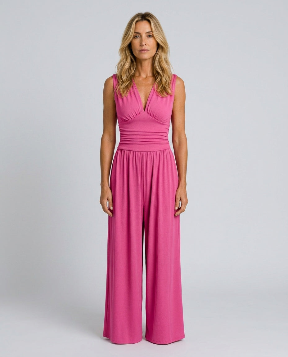 Rocio | Ribbed Sleeveless Wide Leg Jumpsuit