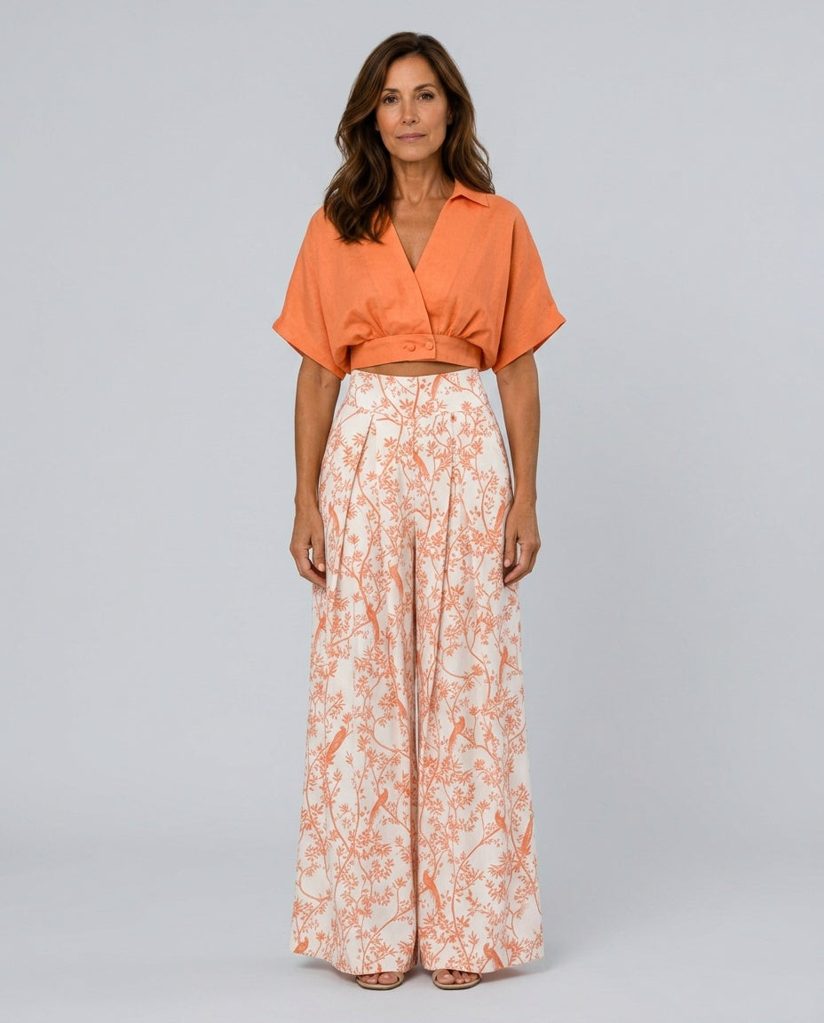 Elena | Printed Blouse & Flowing Trousers Co-ord Set