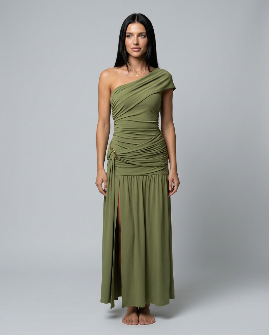Miranda | One-Shoulder Ruched Maxi Dress