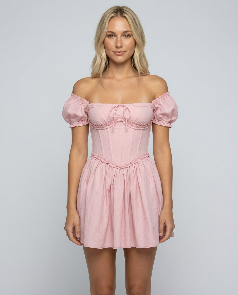 Teresa | Pink Corset A-Line Mini Dress