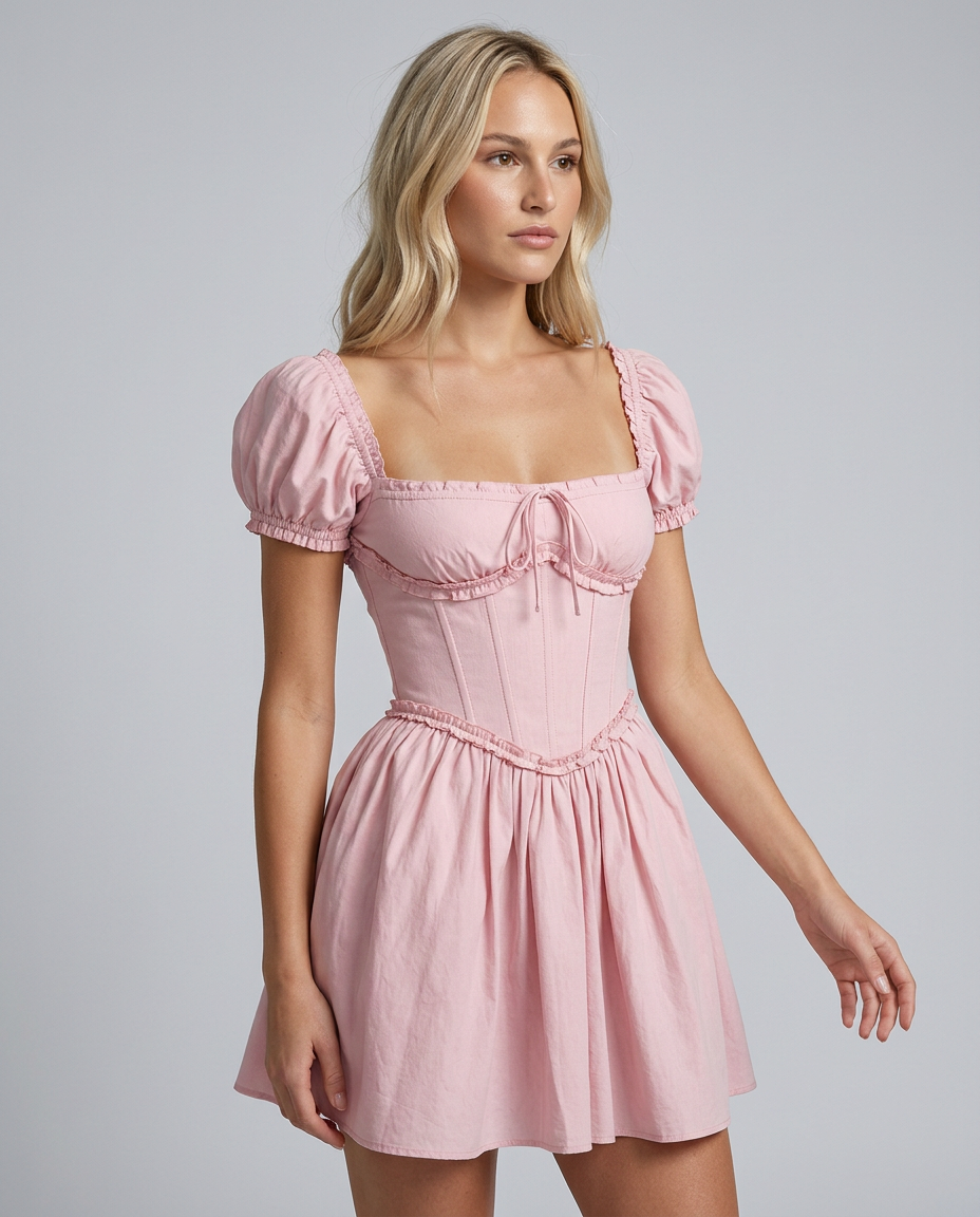 Teresa | Pink Corset A-Line Mini Dress
