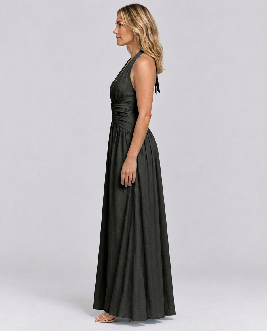 Julie | Halter Neck Backless Maxi Dress