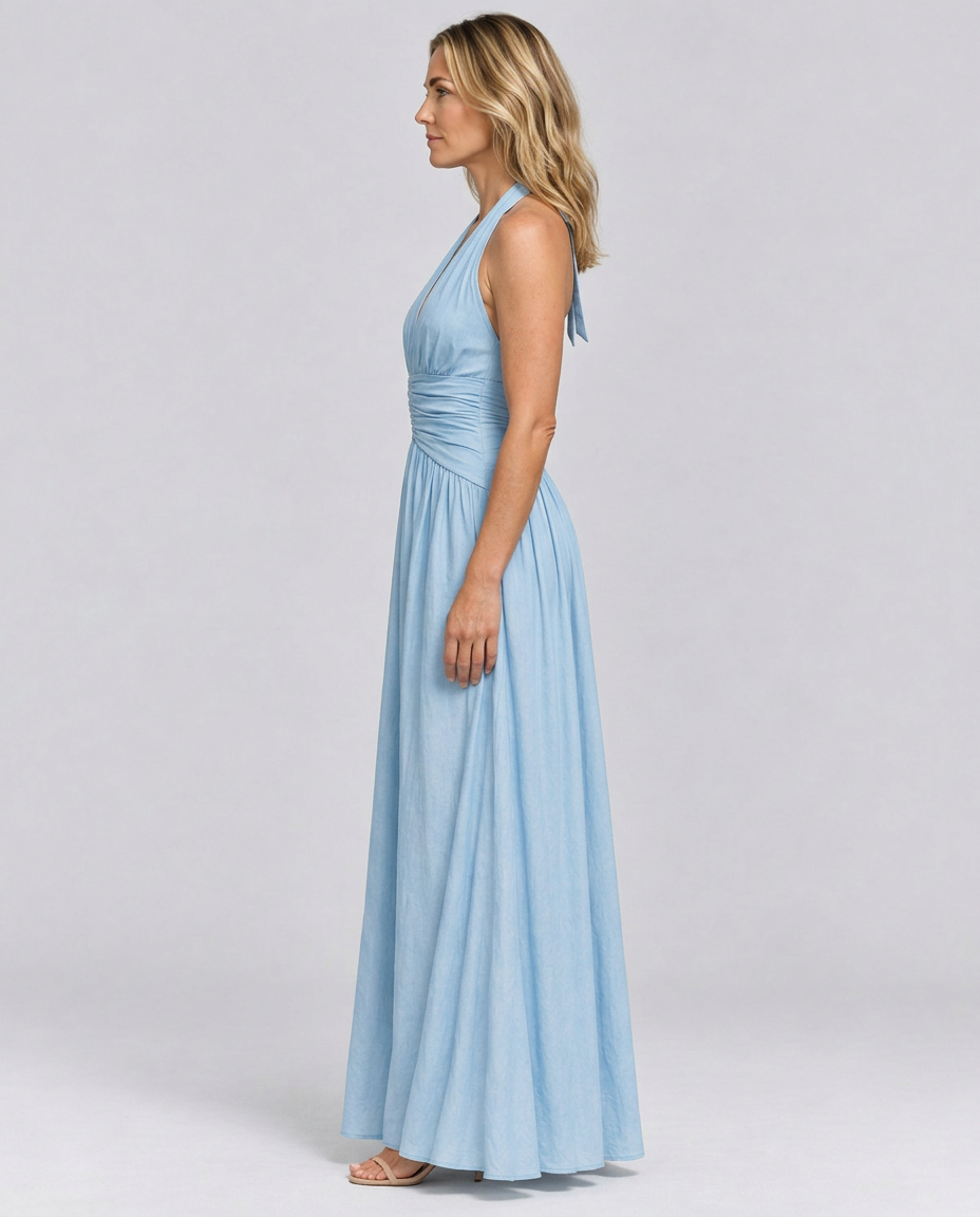 Julie | Halter Neck Backless Maxi Dress