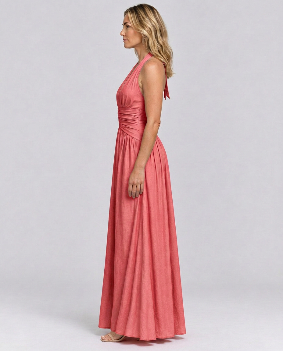Julie | Halter Neck Backless Maxi Dress