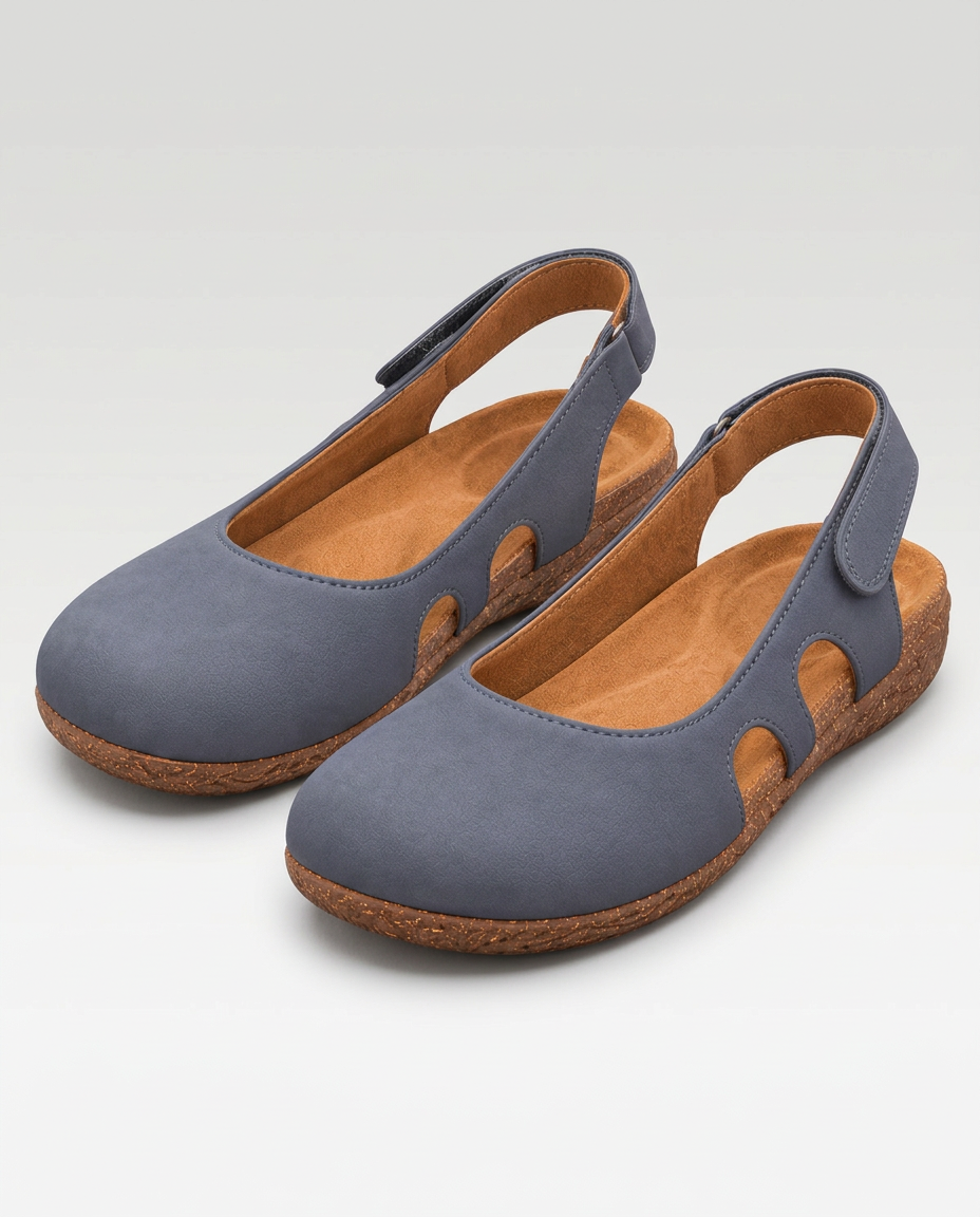Mara | Round-Toe Slingback Sandals with Cut-Out Sides