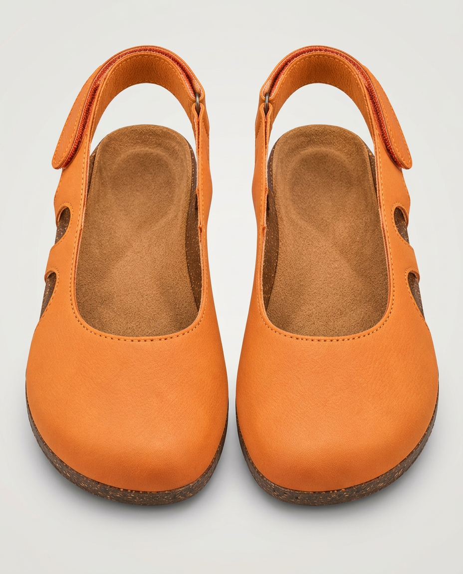 Mara | Round-Toe Slingback Sandals with Cut-Out Sides