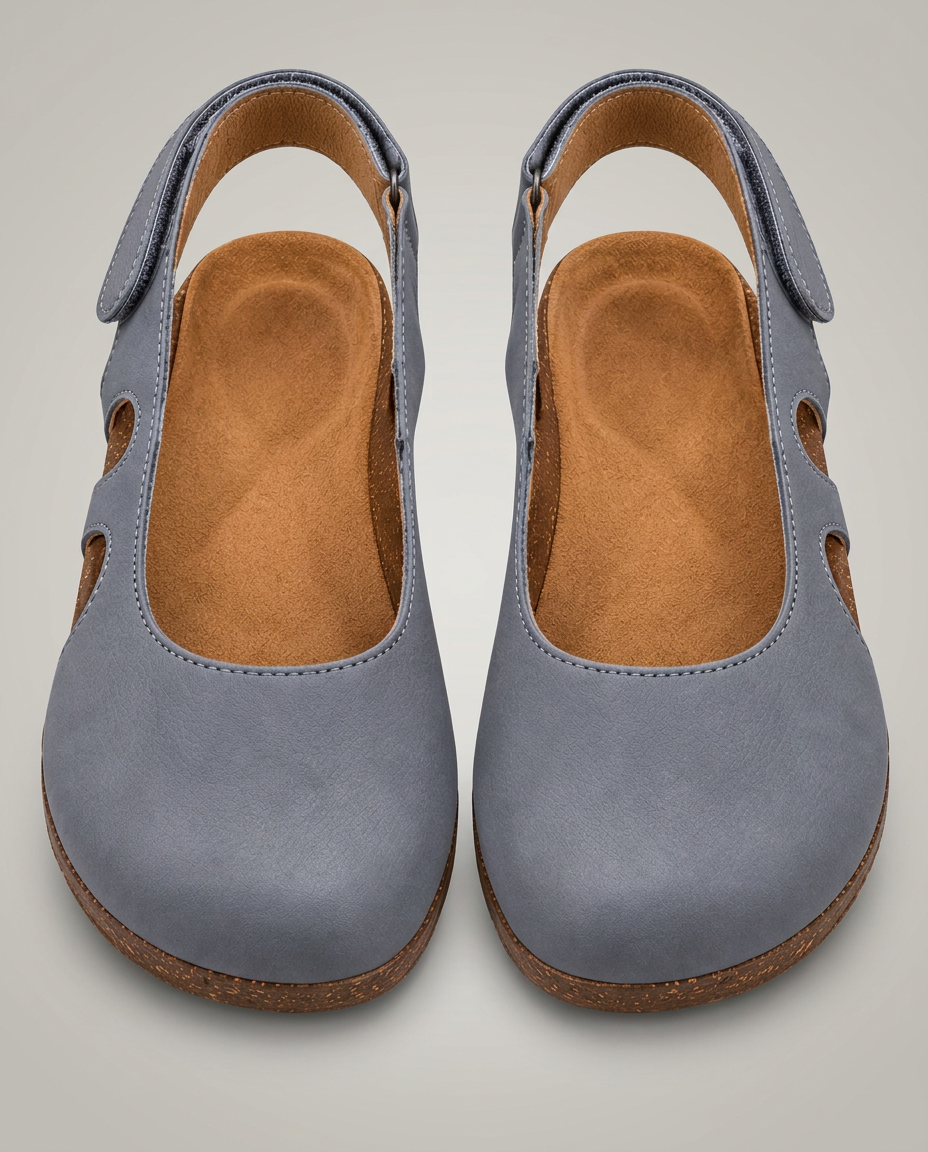 Mara | Round-Toe Slingback Sandals with Cut-Out Sides