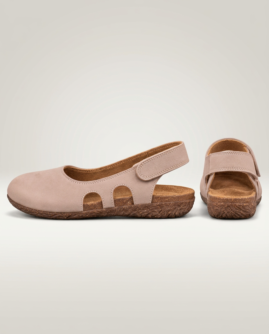 Mara | Round-Toe Slingback Sandals with Cut-Out Sides