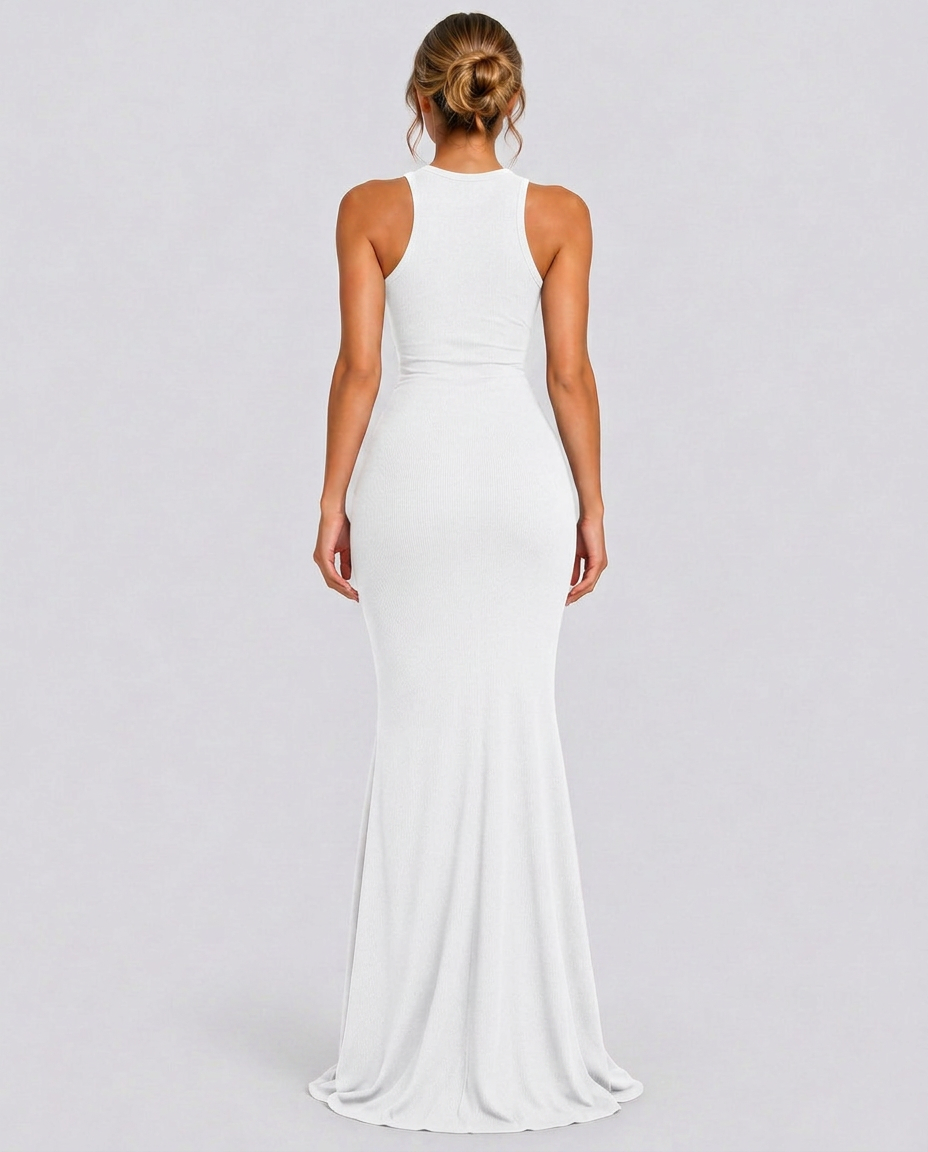 Hazel | Sleeveless Bodycon Maxi Dress with Round Neck