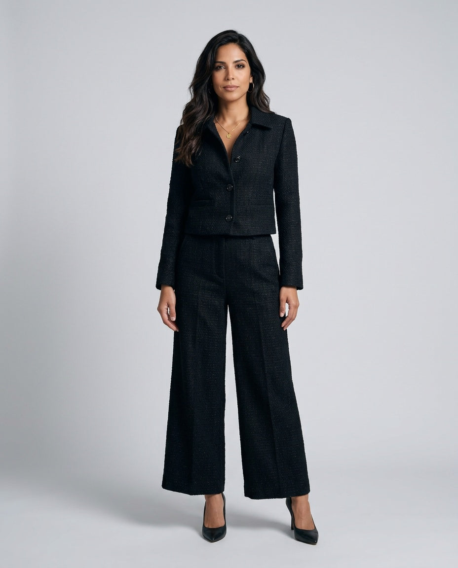 Yara | Tailored Long Sleeve Two-Piece Trouser Set