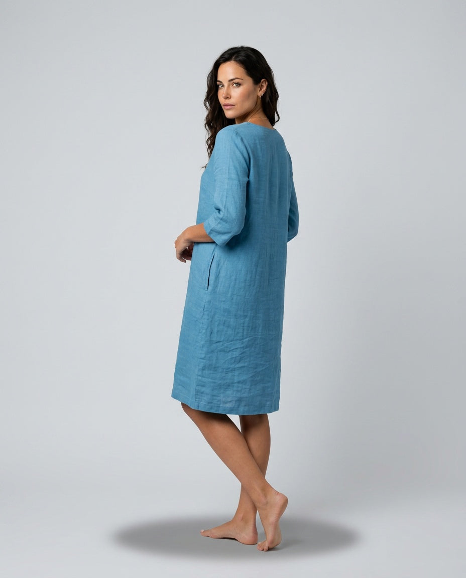 Dahlia | V-Neck 3/4 Sleeve Casual Midi Dress