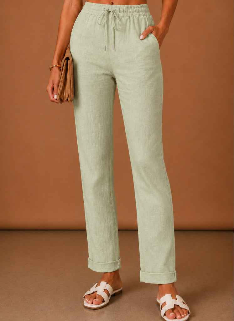 Marisol | Relaxed Straight Leg Linen-Blend Trousers