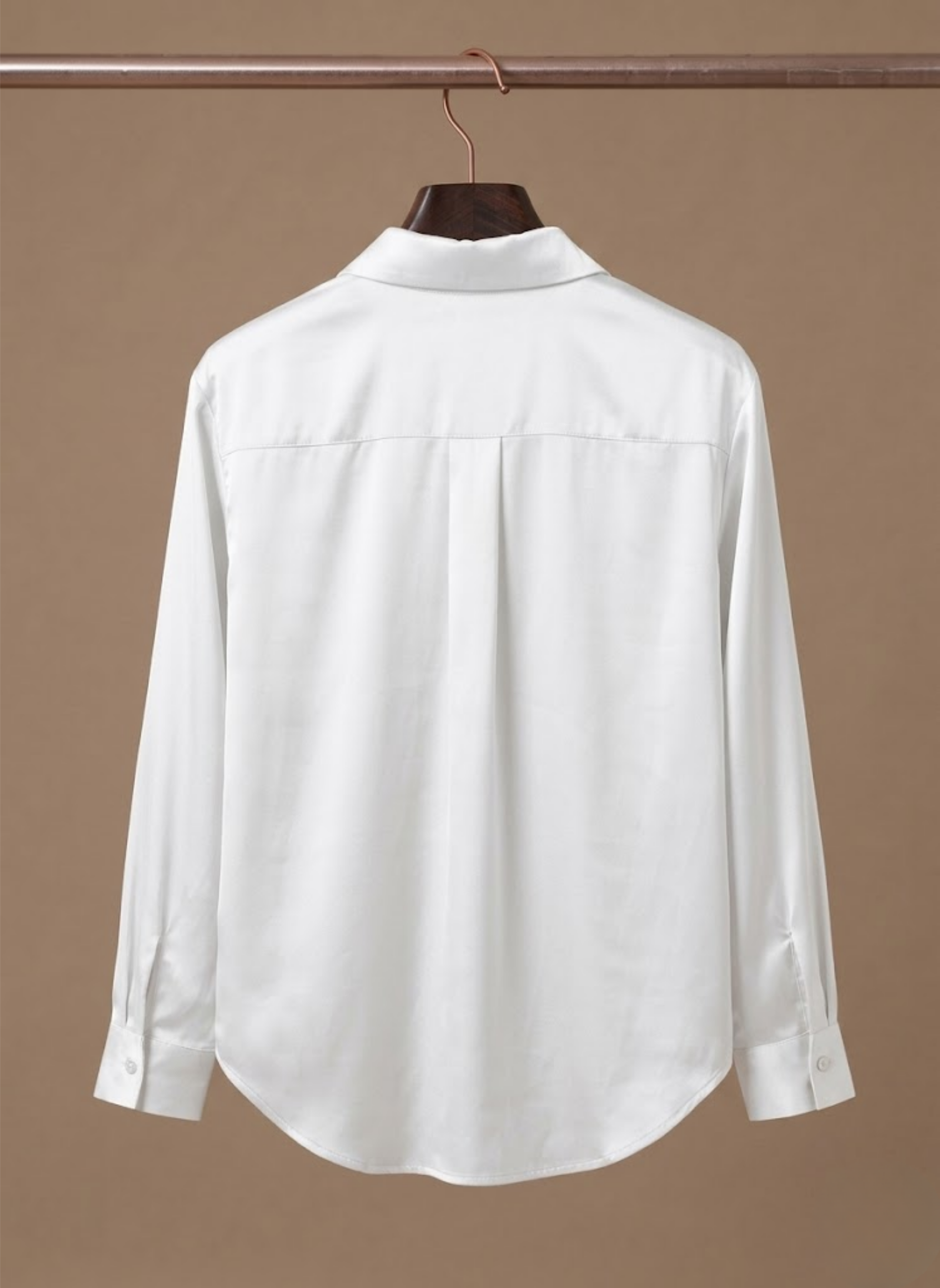 Willa | Long Sleeve Satin-Look Button-Up Top