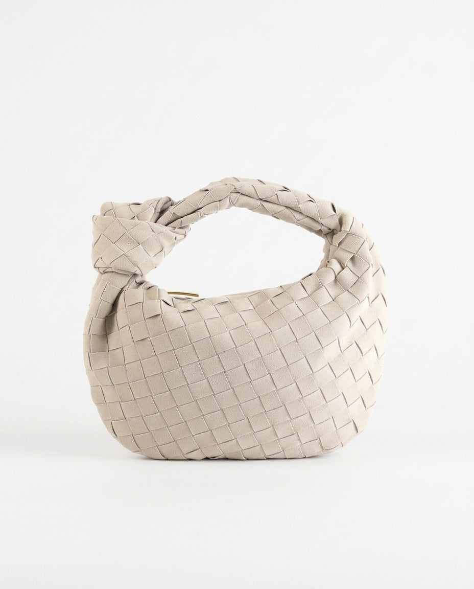 Woven Knot Detail Vegan Suede Mini Bag