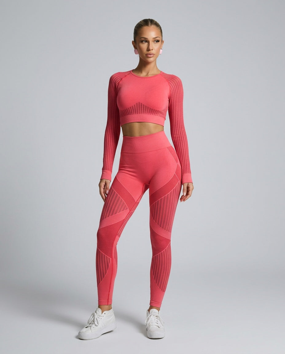 Cleona | High-Waist Mesh Panel Ankle Leggings