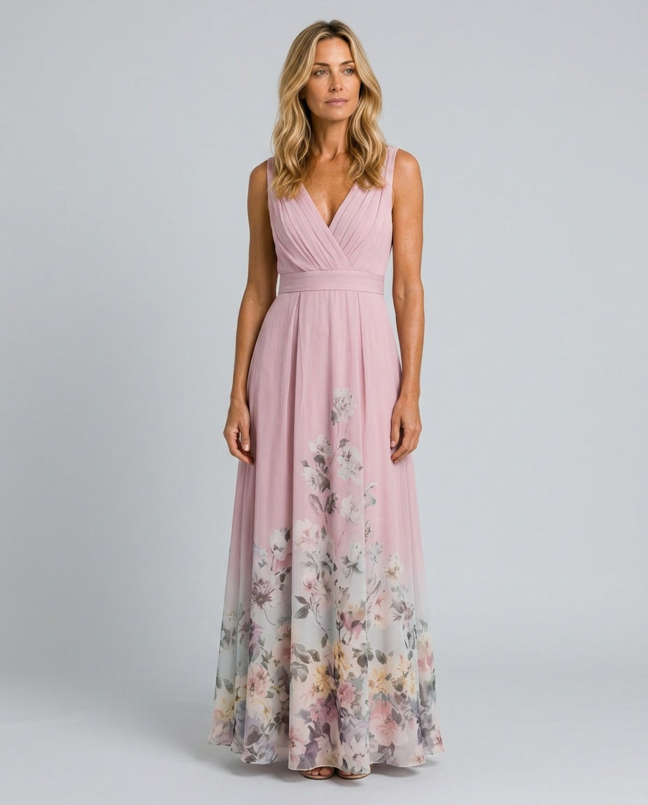 Vivienne | Floral Print Flowing Maxi Dress
