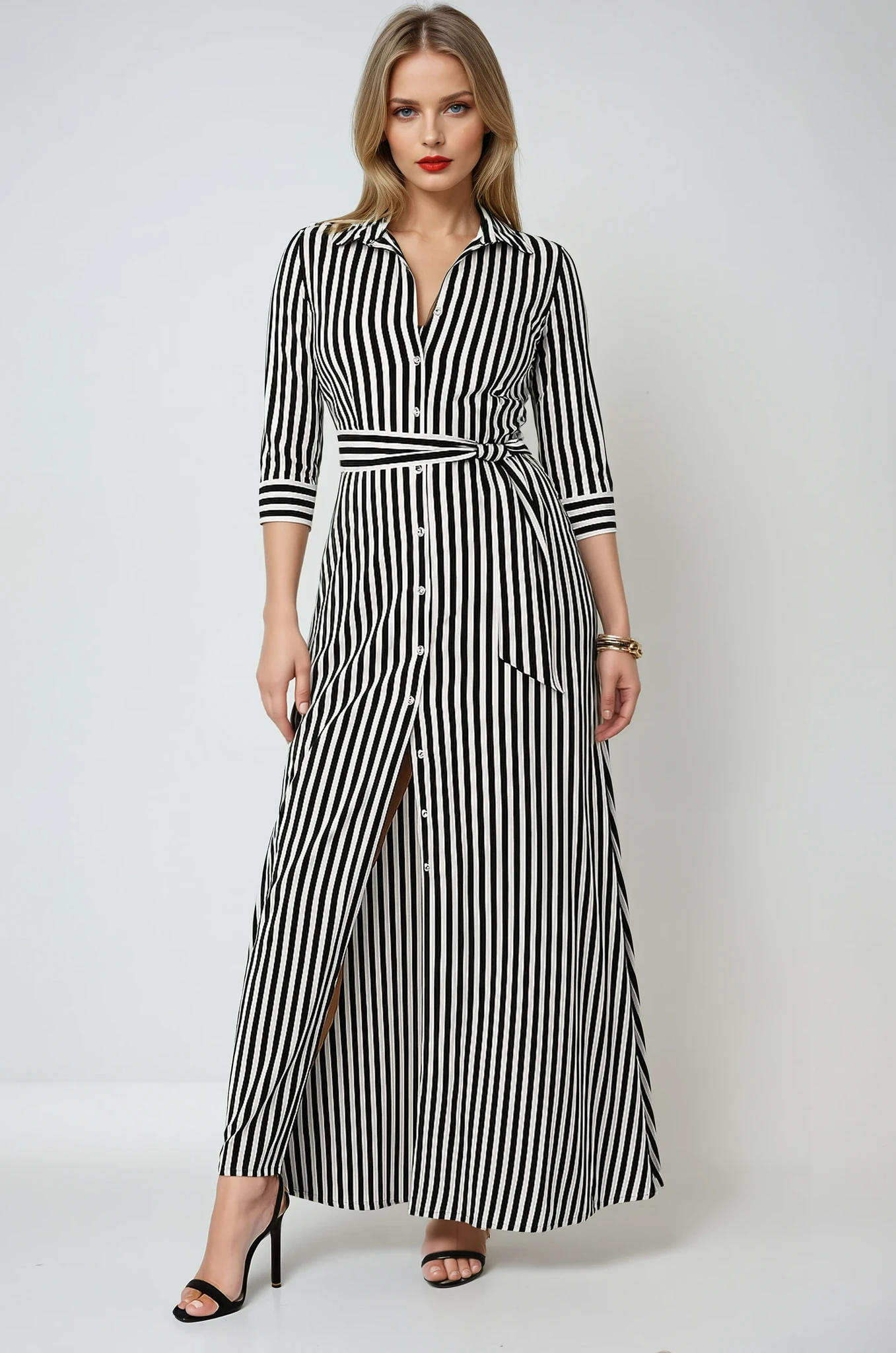 long dress blouses Women's Polyester Blouse Maxi Dress