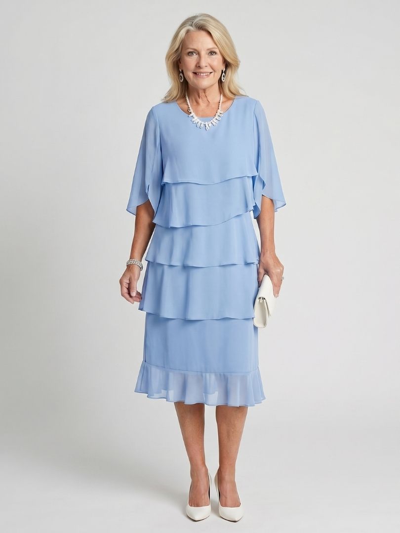 Malena | Tiered Layered Midi Dress