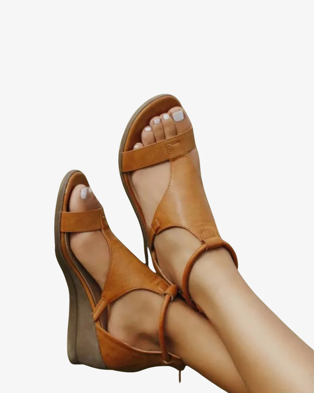 Fleur | Leather-Look Wedge Sandals