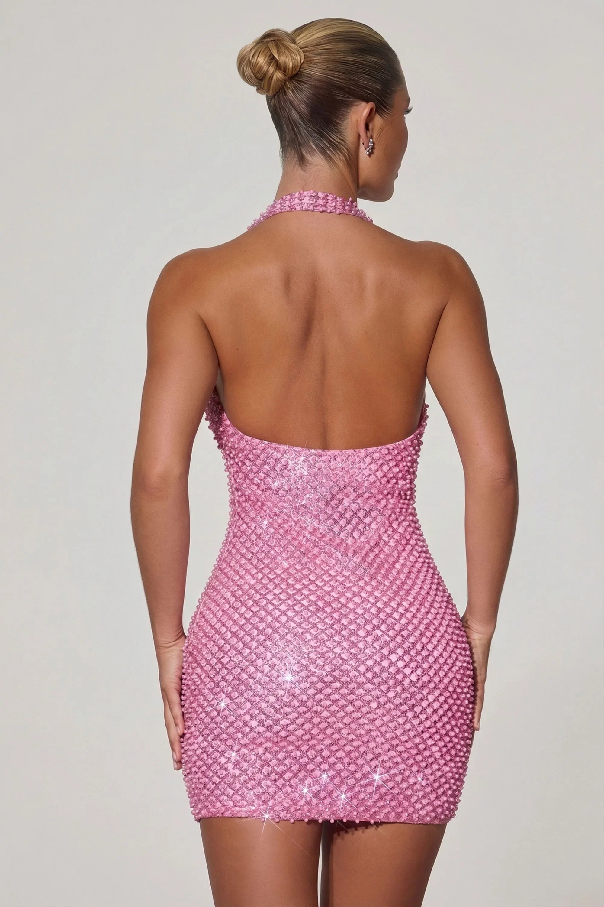 Marisol | Embellished Heart-Detail Cowl-Neck Mini Dress