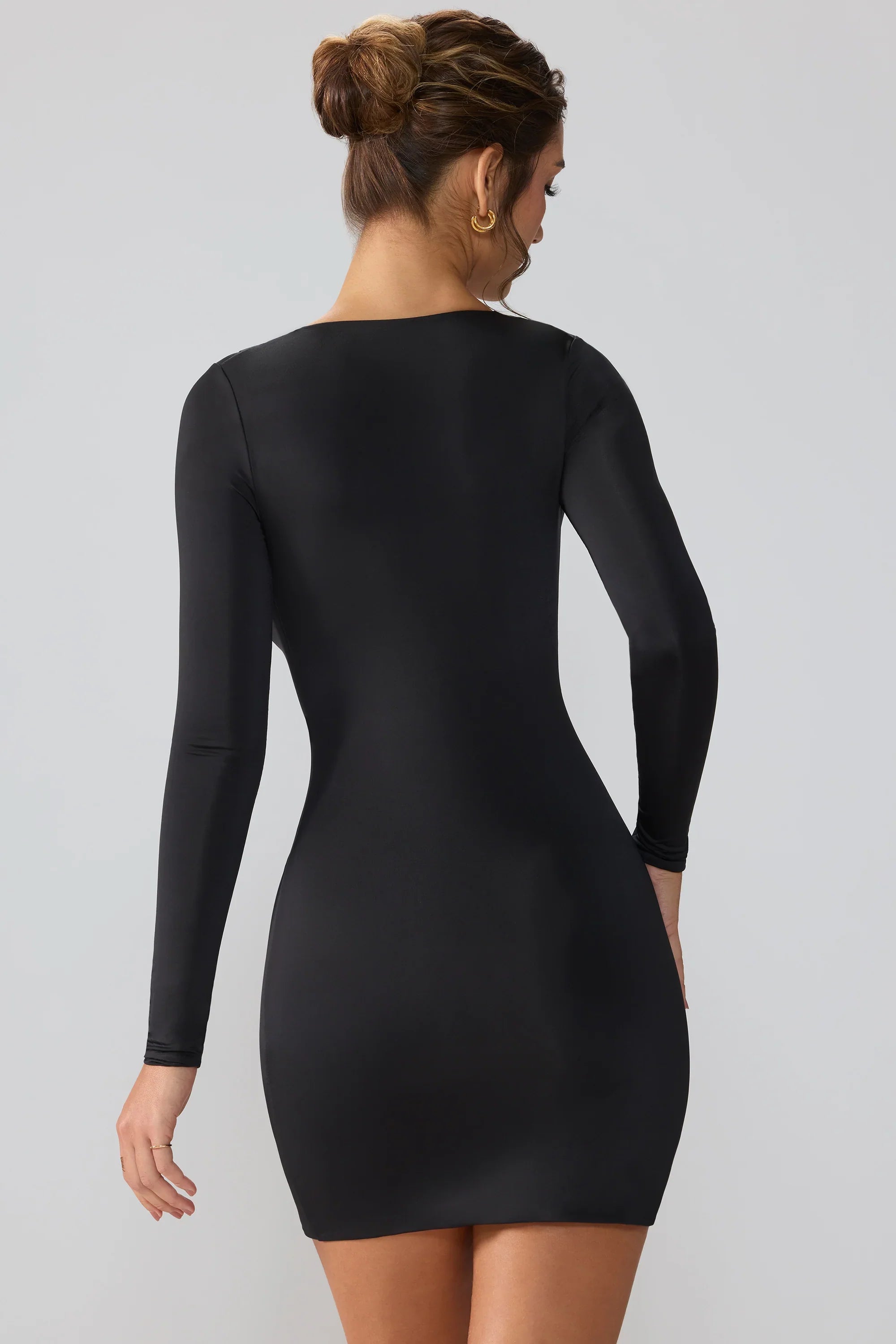 Emerson | Long Sleeve Plunge Neck Mini Dress