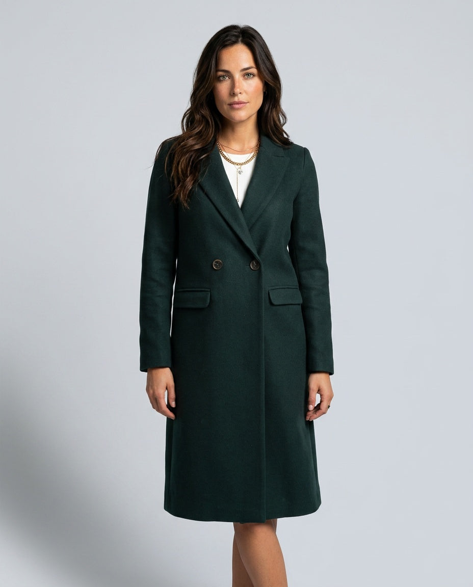 Piper | Double-Breasted Wool-Blend Long Coat