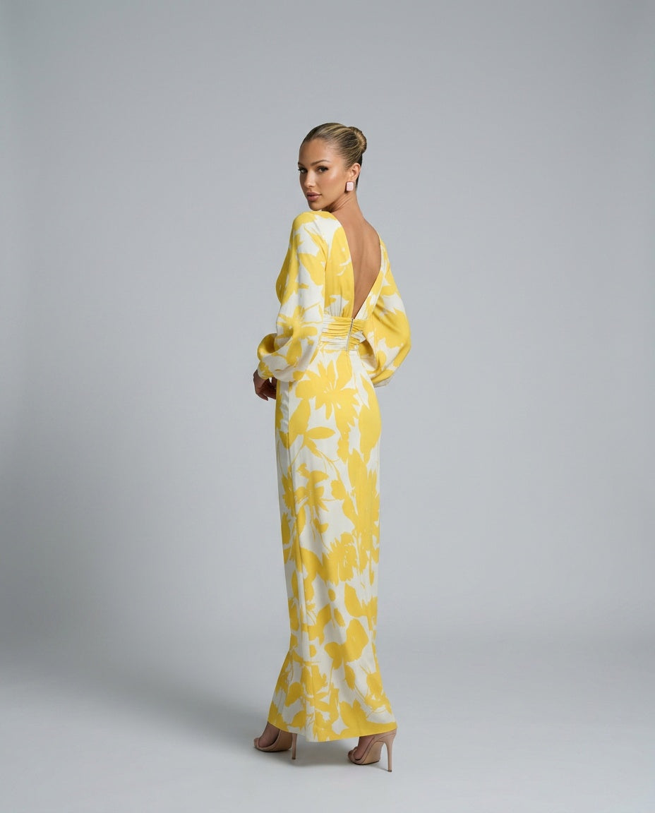 Felicia | Empire Waist Black Tie Maxi Dress