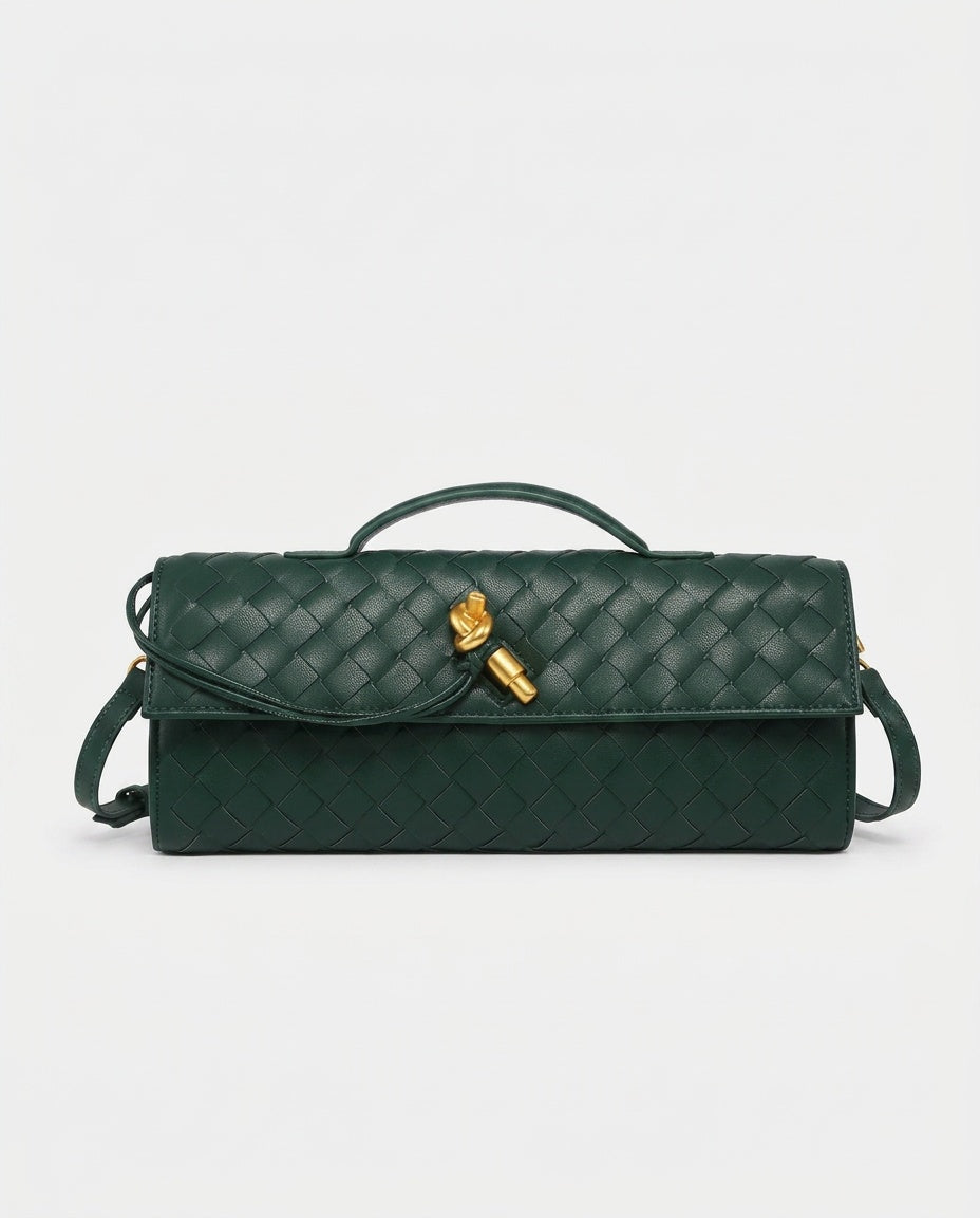 Woven Knot Detail Clutch Bag
