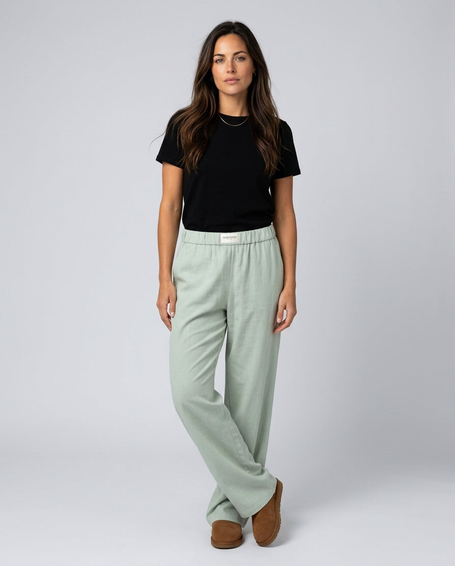 Darya | Wide-Leg Linen-Look Trousers
