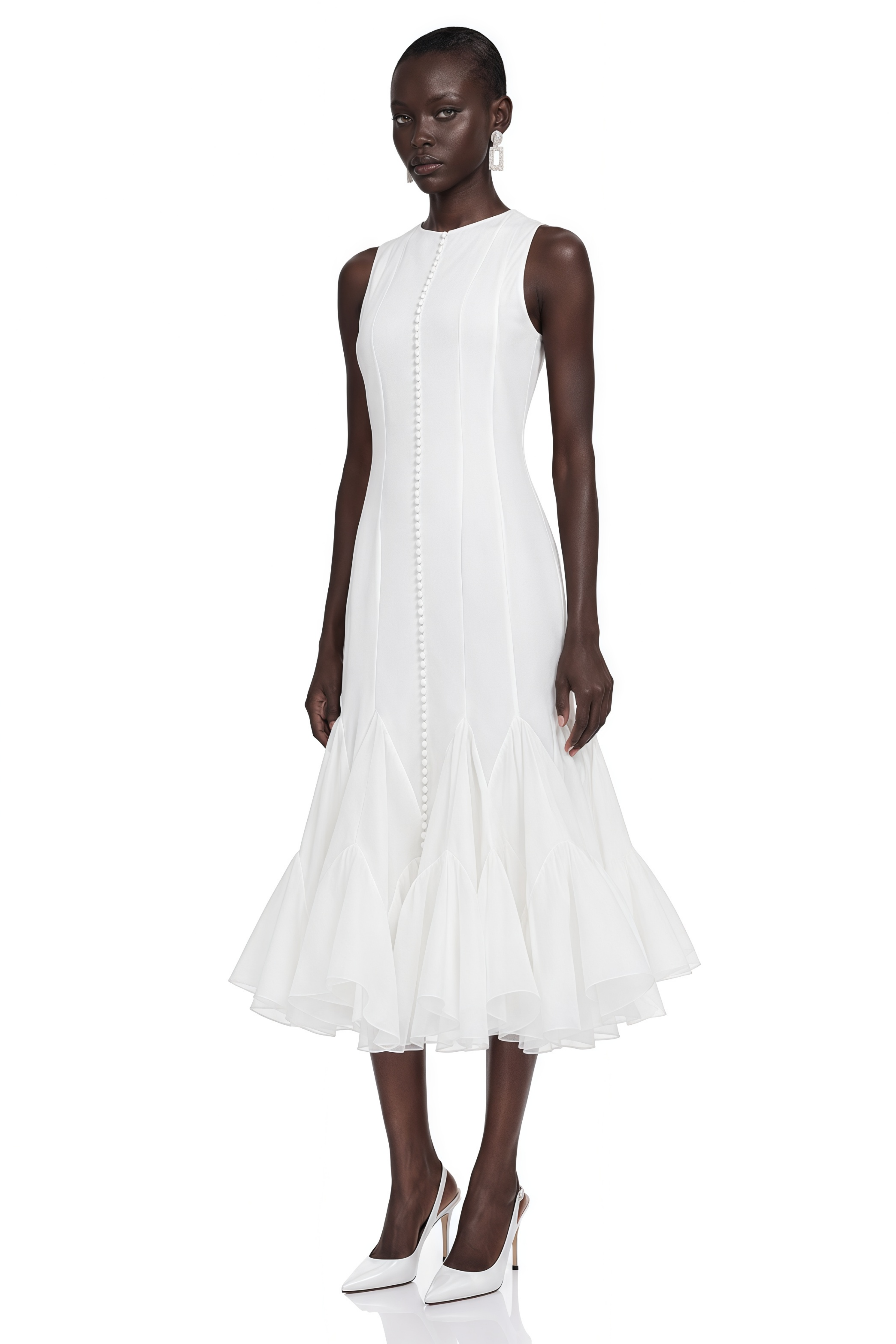 Estrella | Asymmetric Button-Front Midi Dress