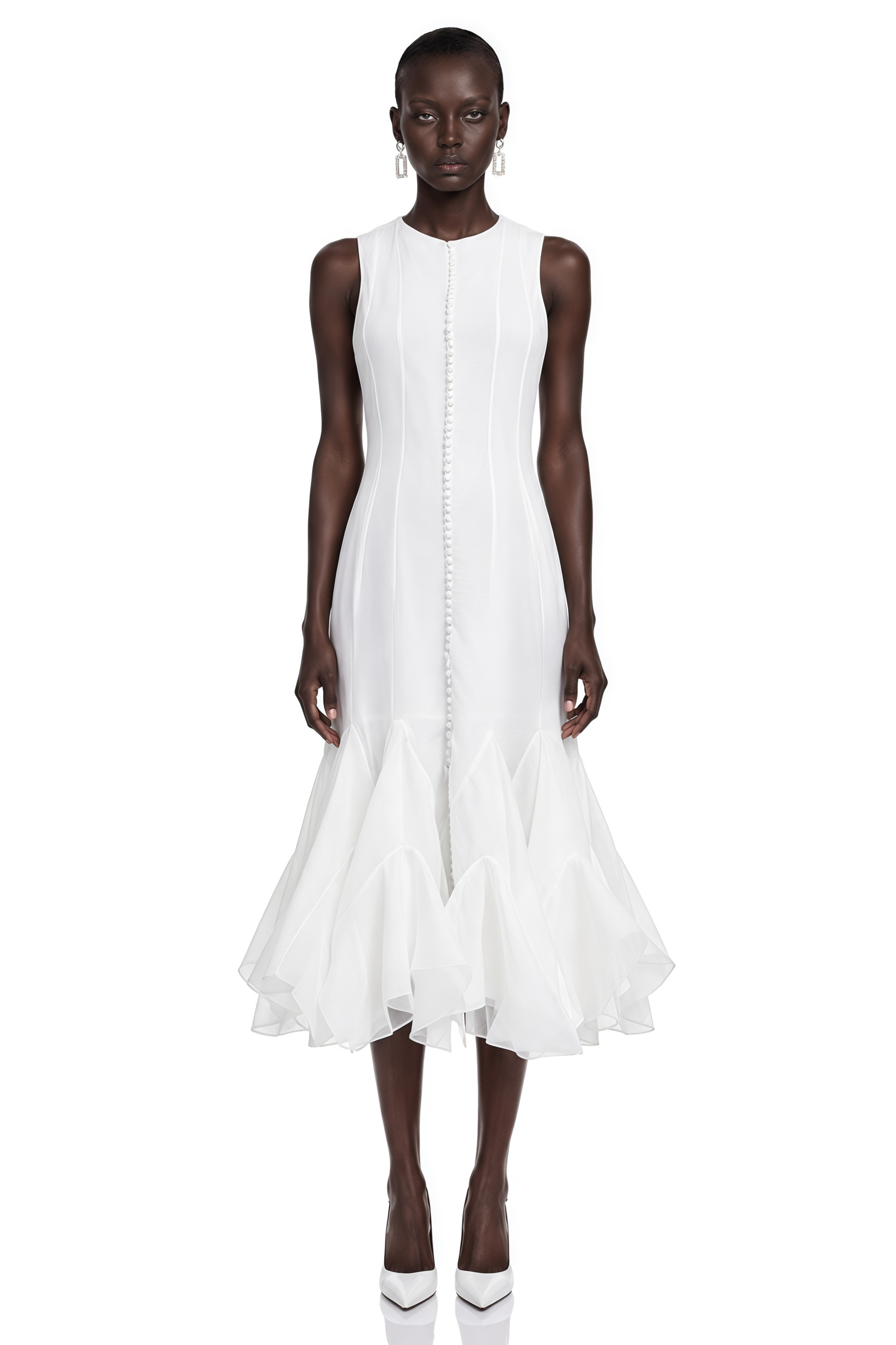 Estrella | Asymmetric Button-Front Midi Dress