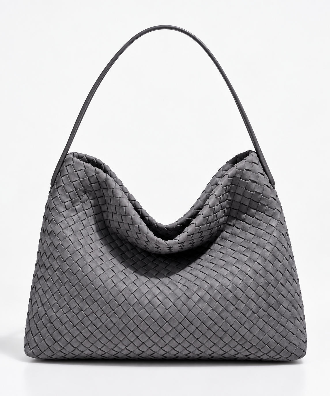 Structured Faux Suede Laptop Tote Bag
