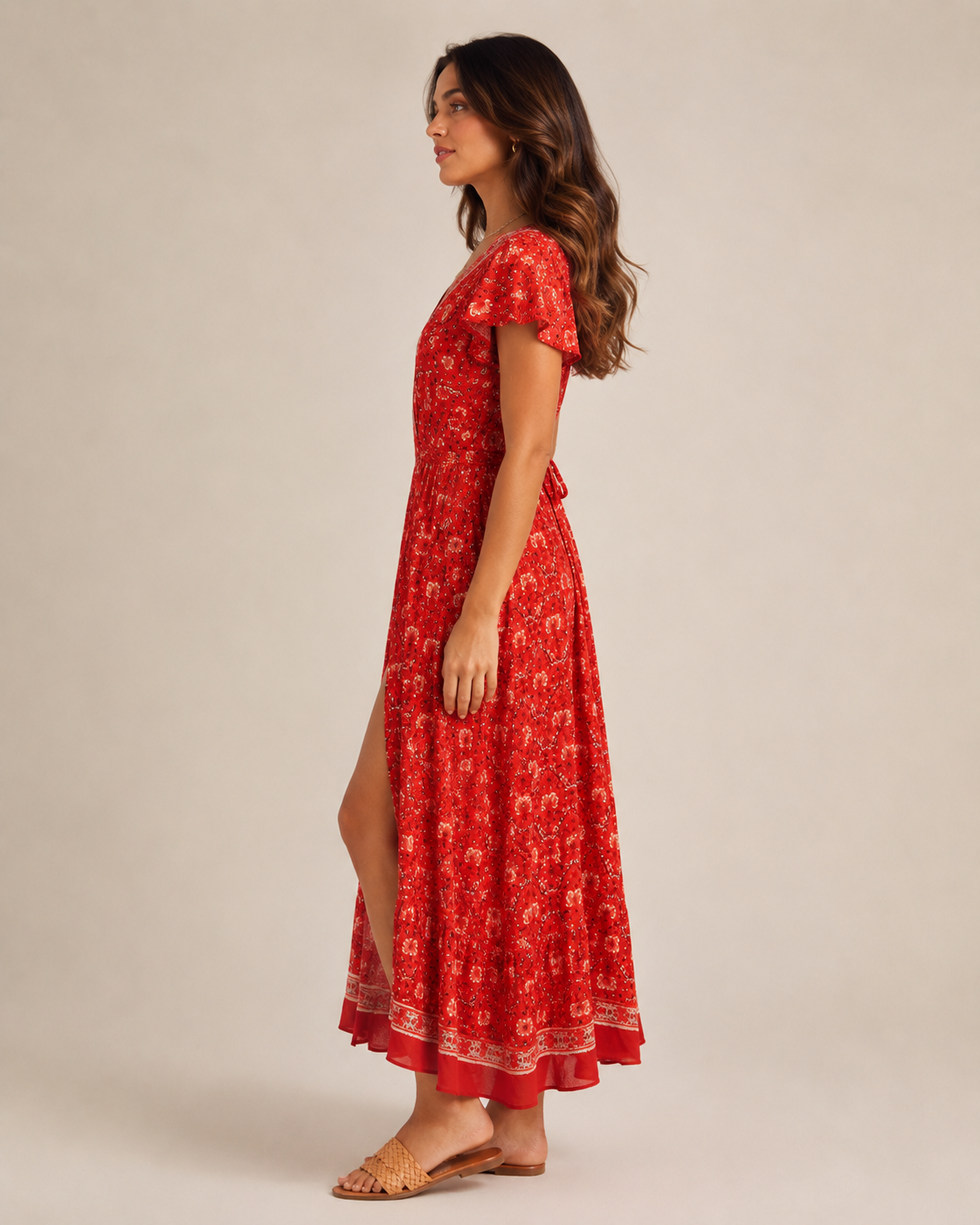 Fernanda | Boho Wrap High Split Maxi Dress