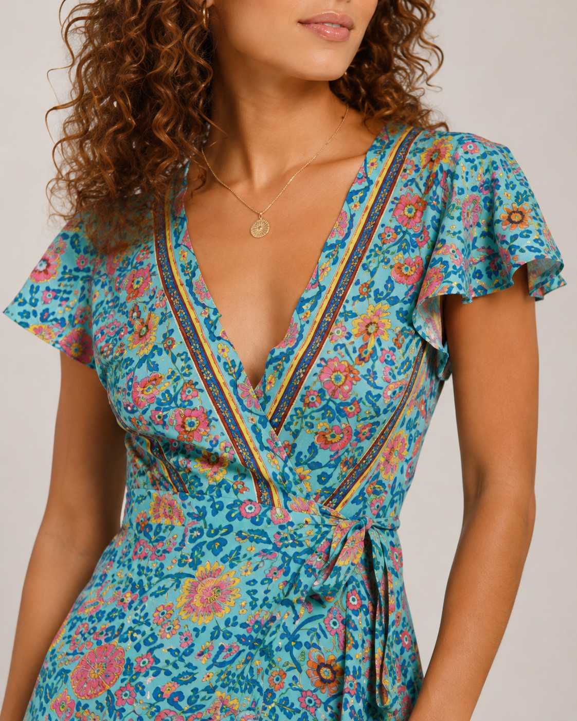 Ellie | Boho Wrap High Split Maxi Dress