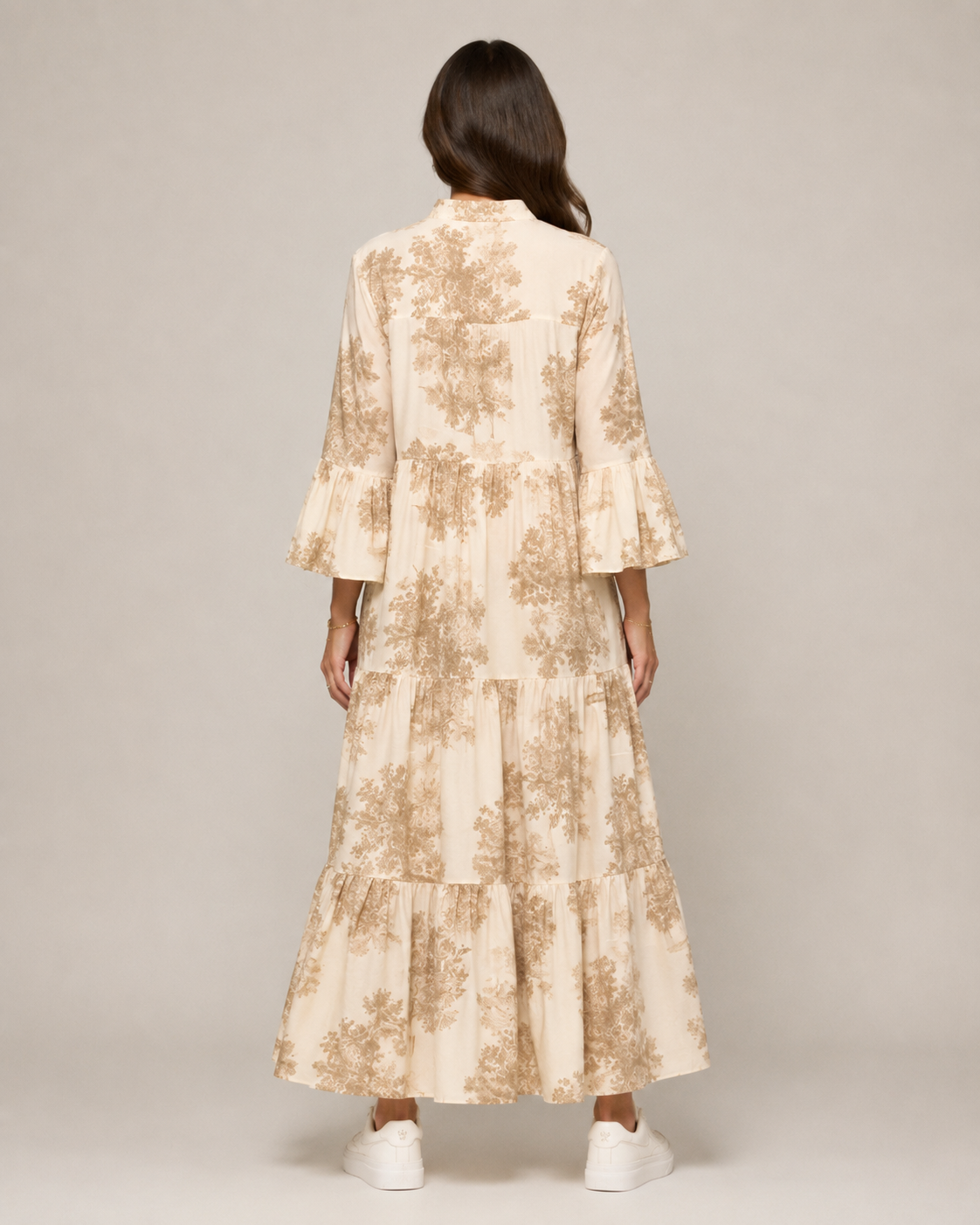 Daniela | Printed Button-Front Maxi Dress with Pockets