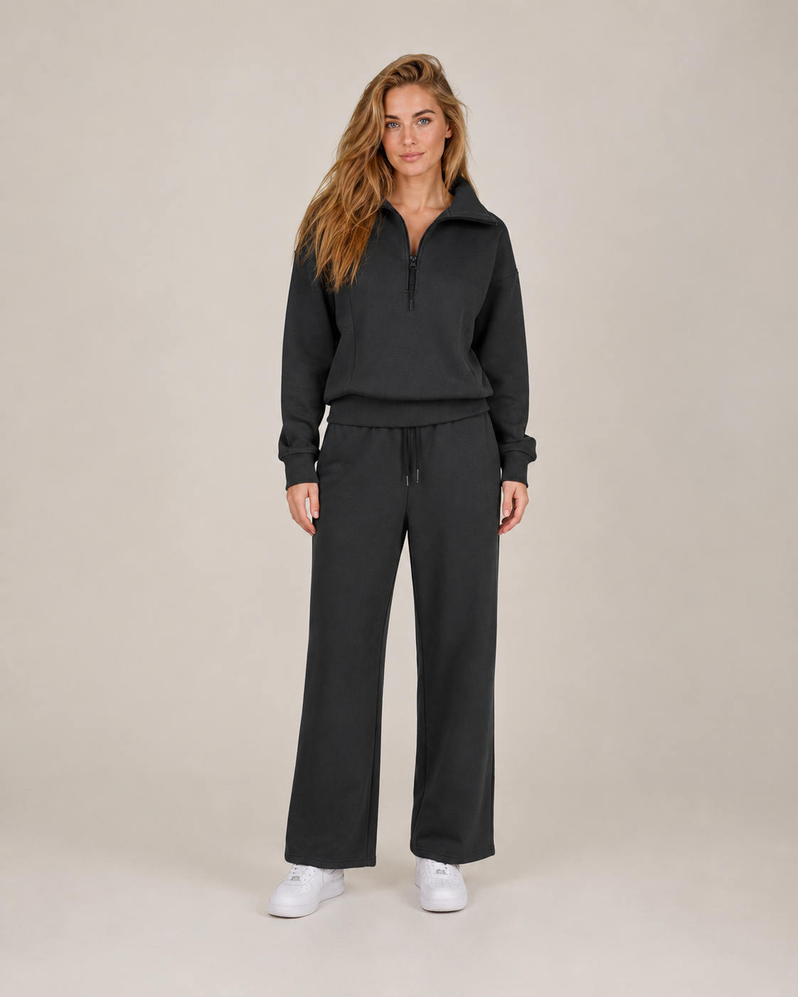 Giselle | Wide-Leg Zip-Collar Lounge Set
