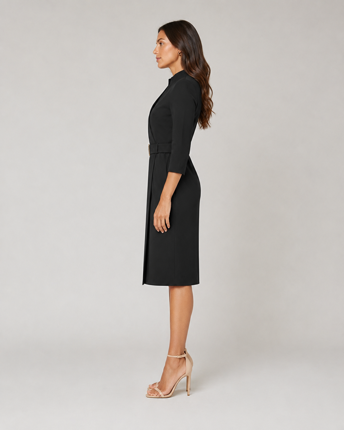 Juliette | Belted Long Sleeve Midi Dress