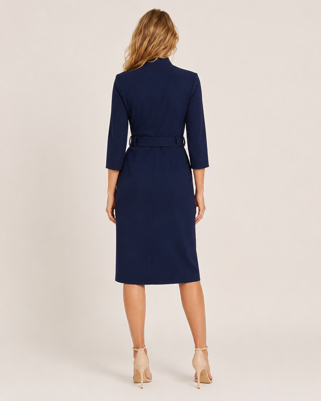 Juliette | Belted Long Sleeve Midi Dress