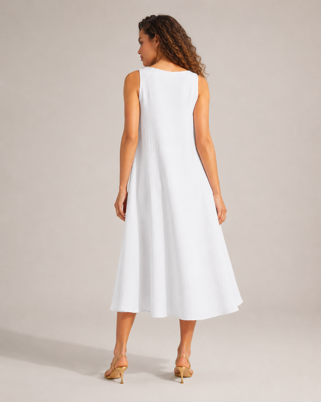Paige | Monochrome Round Neck Midi Dress