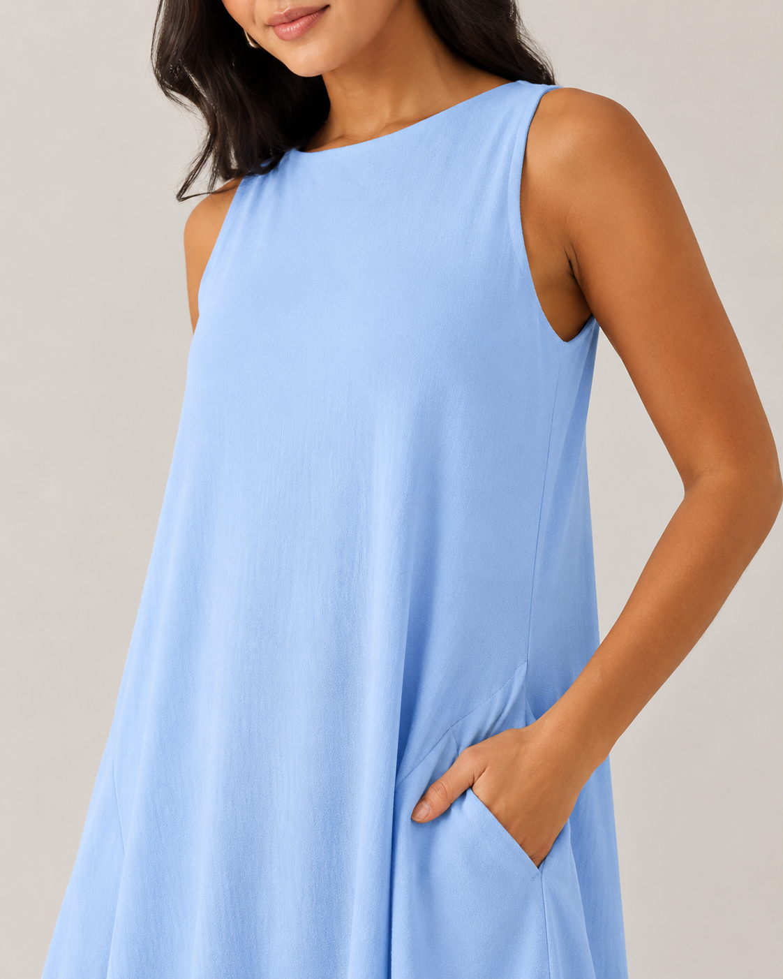 Paige | Monochrome Round Neck Midi Dress