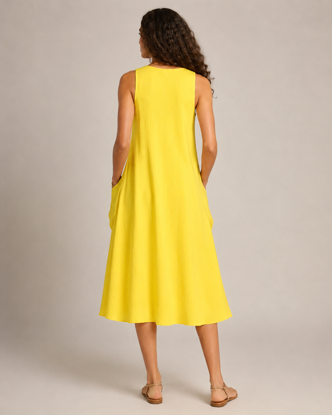 Paige | Monochrome Round Neck Midi Dress