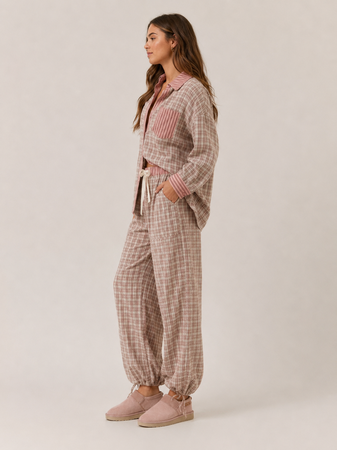 Marlowe | Long Sleeve Contrast-Trim Pyjama Set