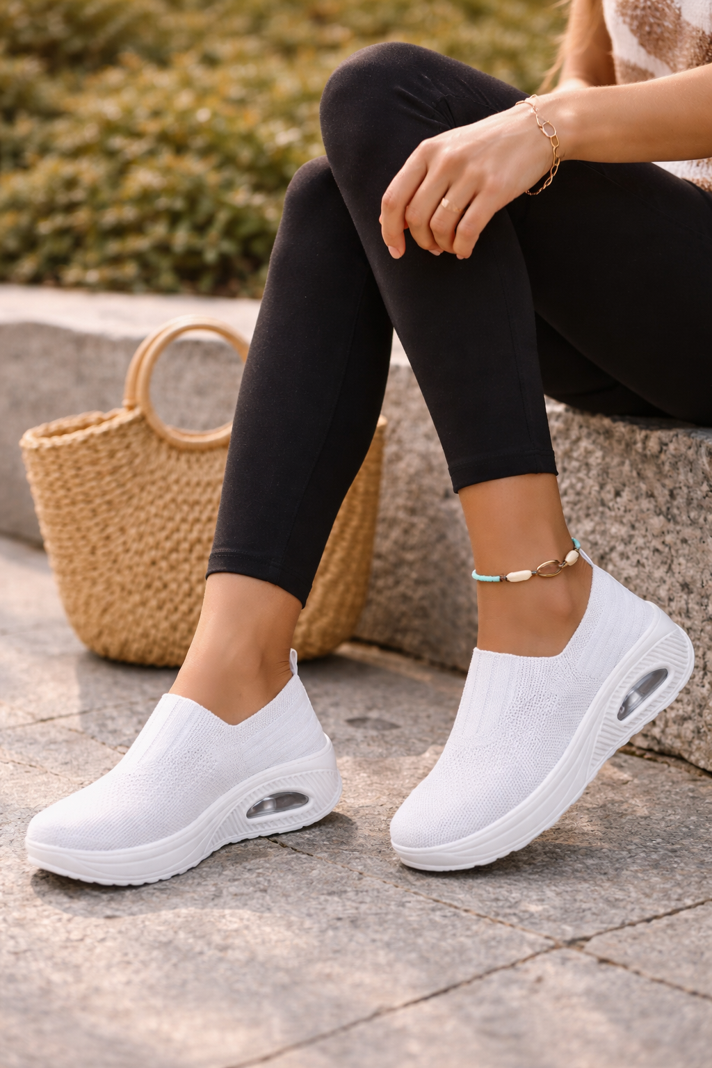 Delphine | Knit Slip-On Cushioned Walking Shoes