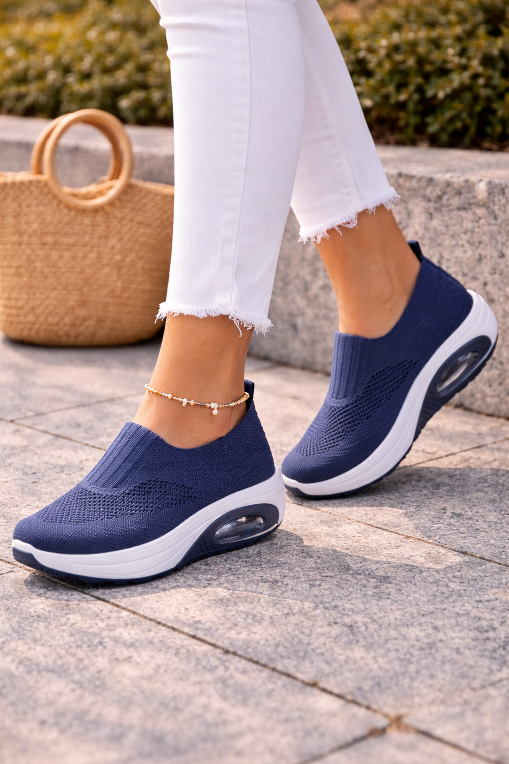 Delphine | Knit Slip-On Cushioned Walking Shoes