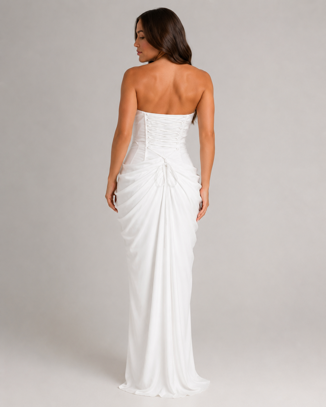 Everly | Strapless Draped Split Maxi Dress