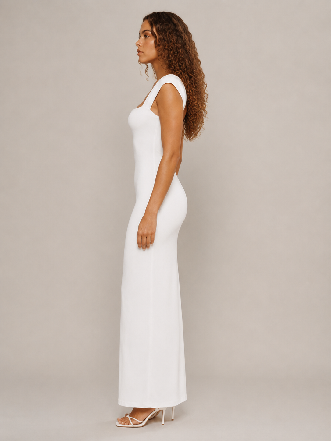 Nadia | Sleeveless Slim Fit Square Neck Maxi Dress