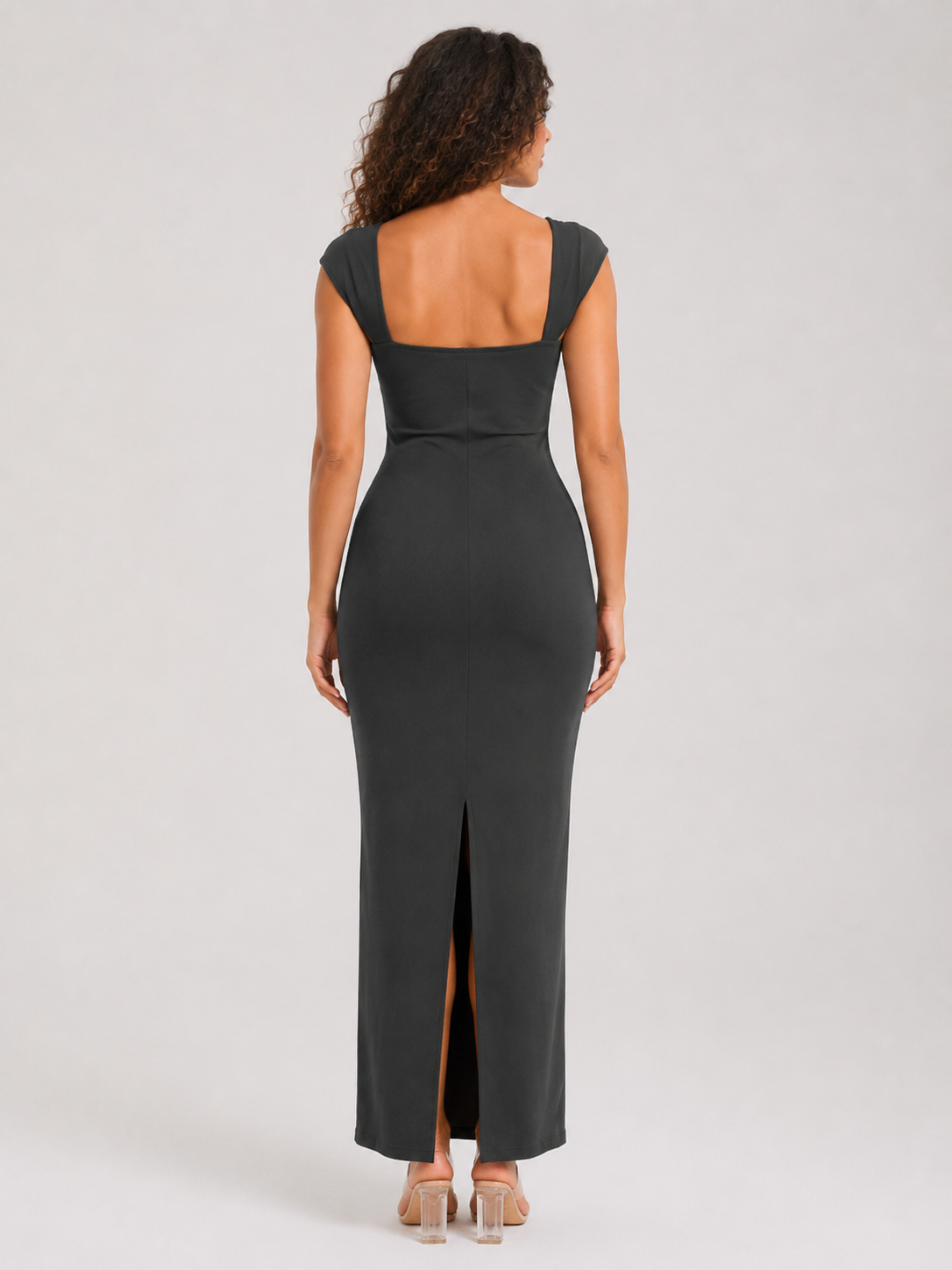 Nadia | Sleeveless Slim Fit Square Neck Maxi Dress