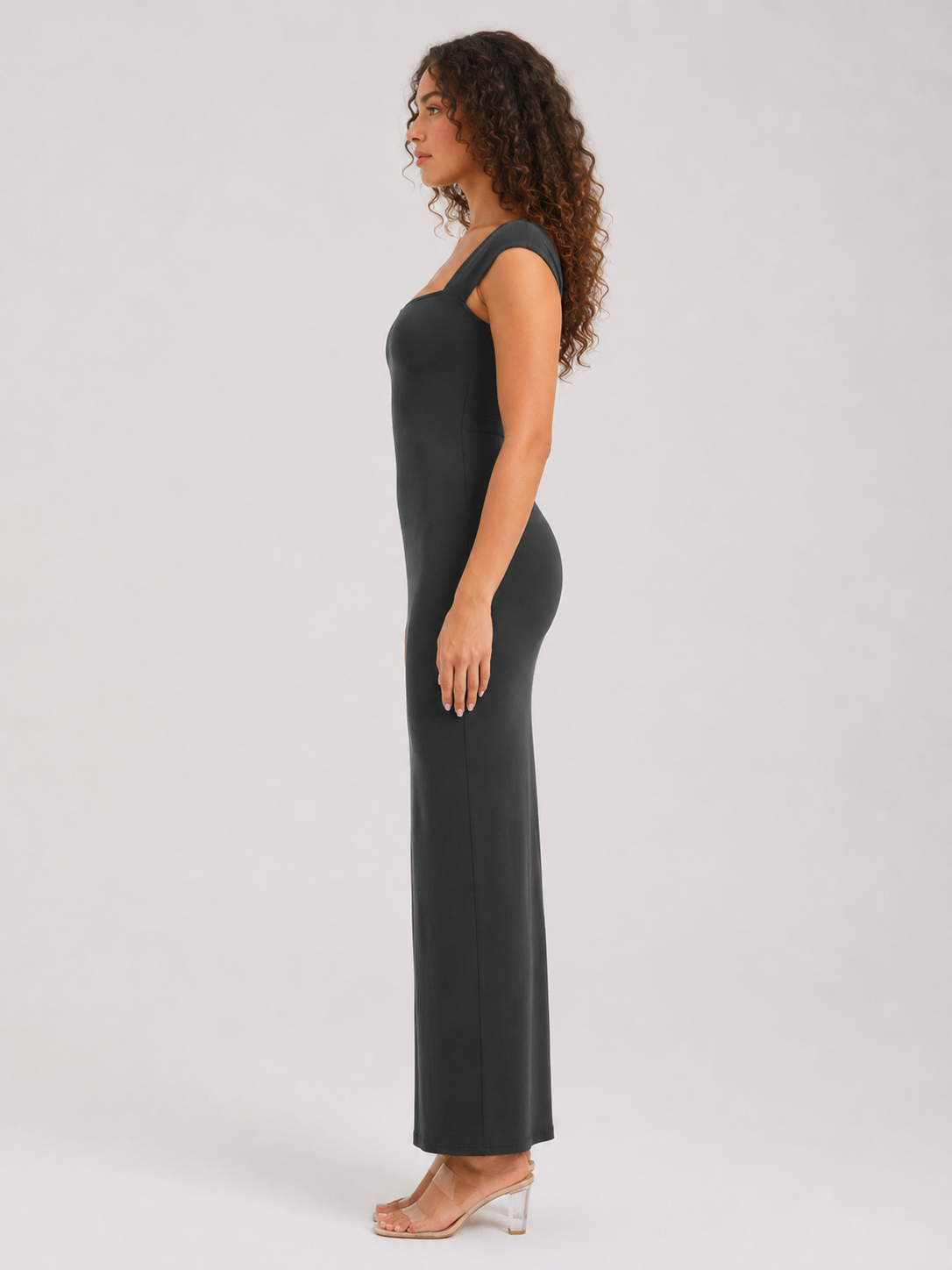 Nadia | Sleeveless Slim Fit Square Neck Maxi Dress