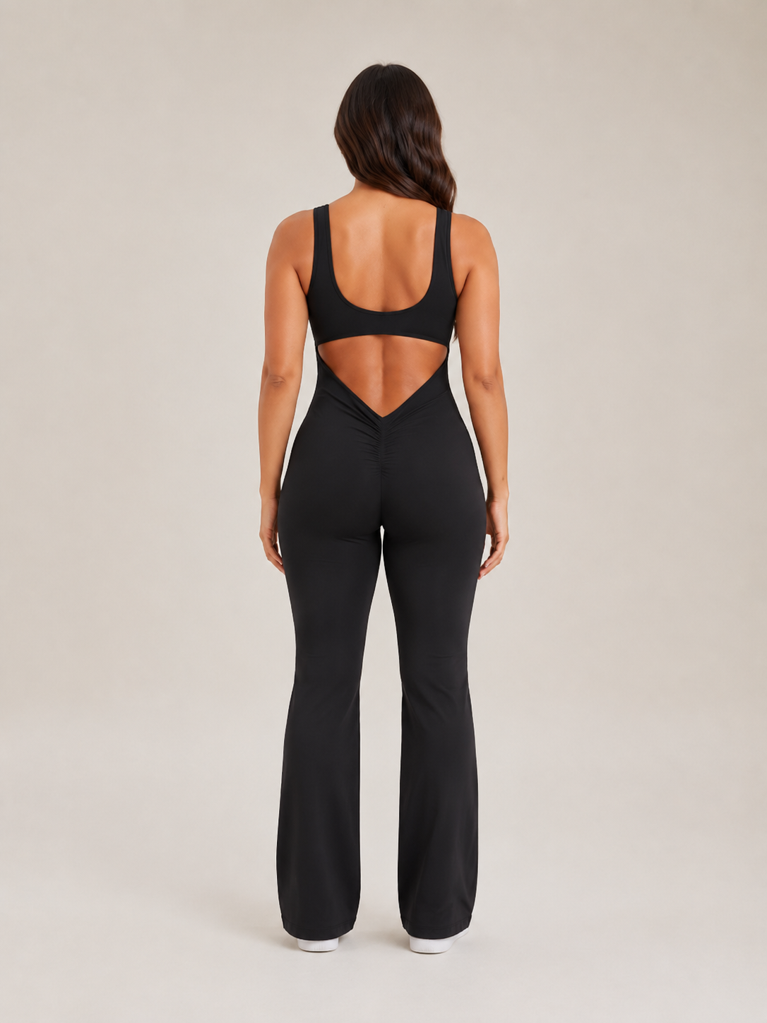 Greta | Open-Back Slim-Fit Straight-Leg Jumpsuit